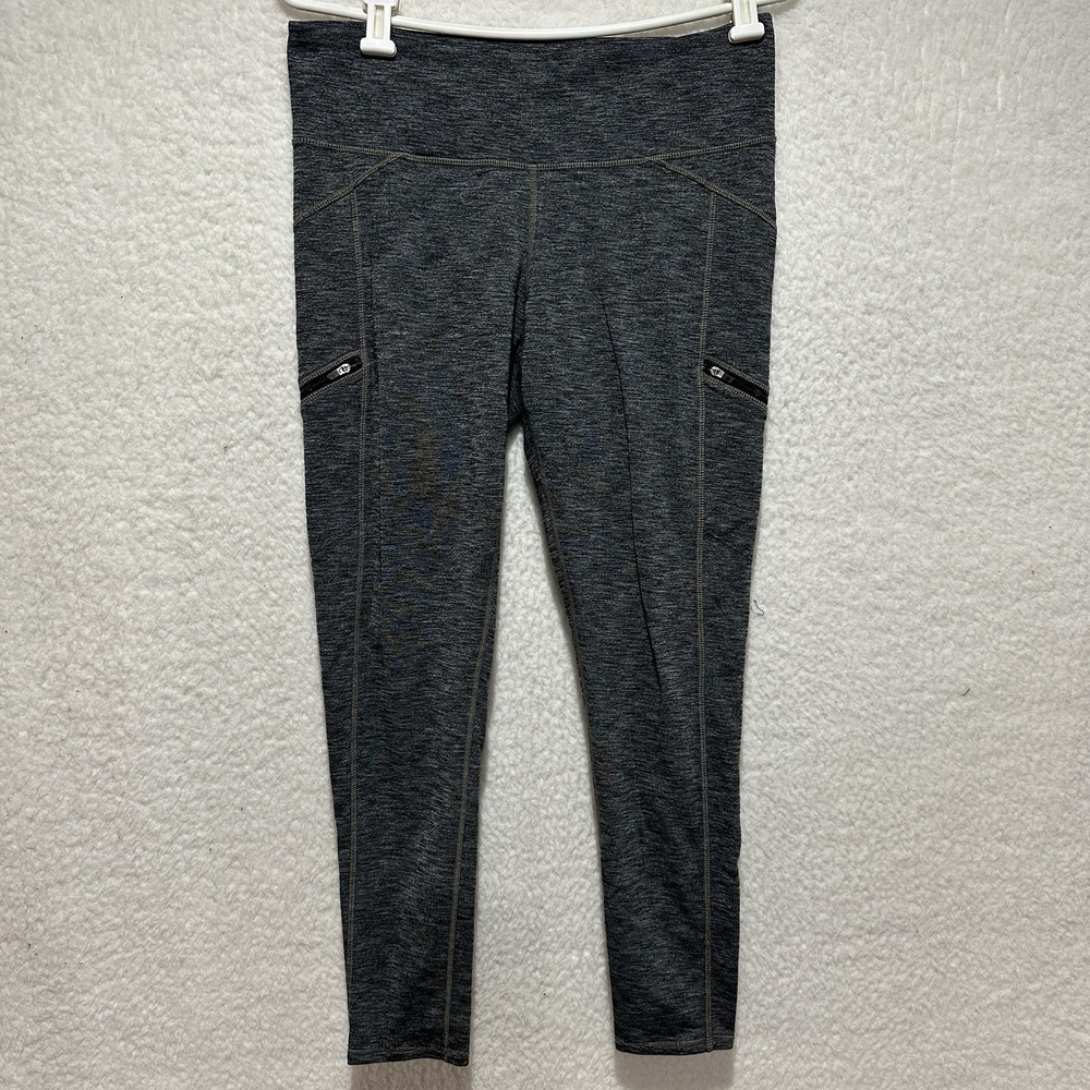 ATHLETA Womens Legging Gray Low Rise Side Zip Pocket Stretch Size Large